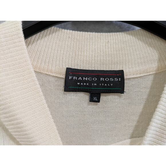 Franco Rossi  Merino Wool‎ Acrylic Sweater Mens XL Crewneck Plain Pullover Beige - Picture 3 of 8